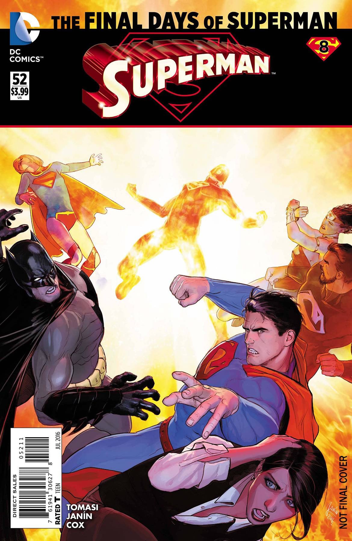 SUPERMAN #52 2ND PTG (FINAL DAYS) COVER