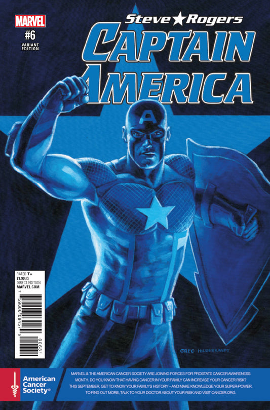 CAPTAIN AMERICA STEVE ROGERS #6 PRSTE CNCR AWARE VAR COVER