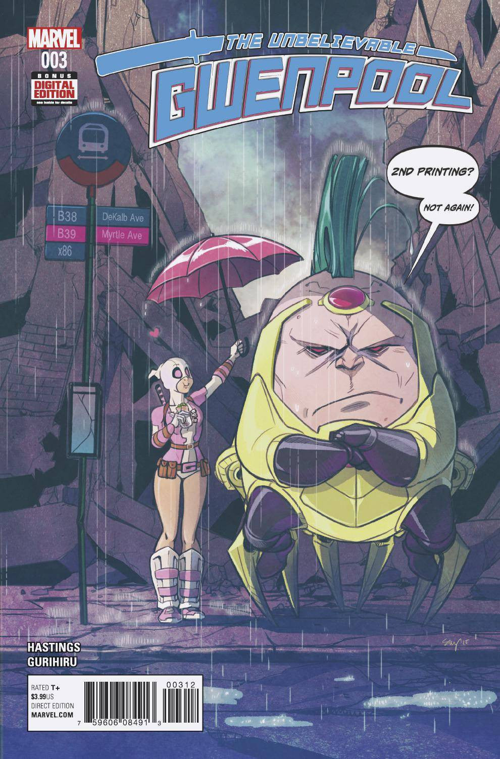 GWENPOOL #3 STACEY LEE 2ND PTG VAR COVER