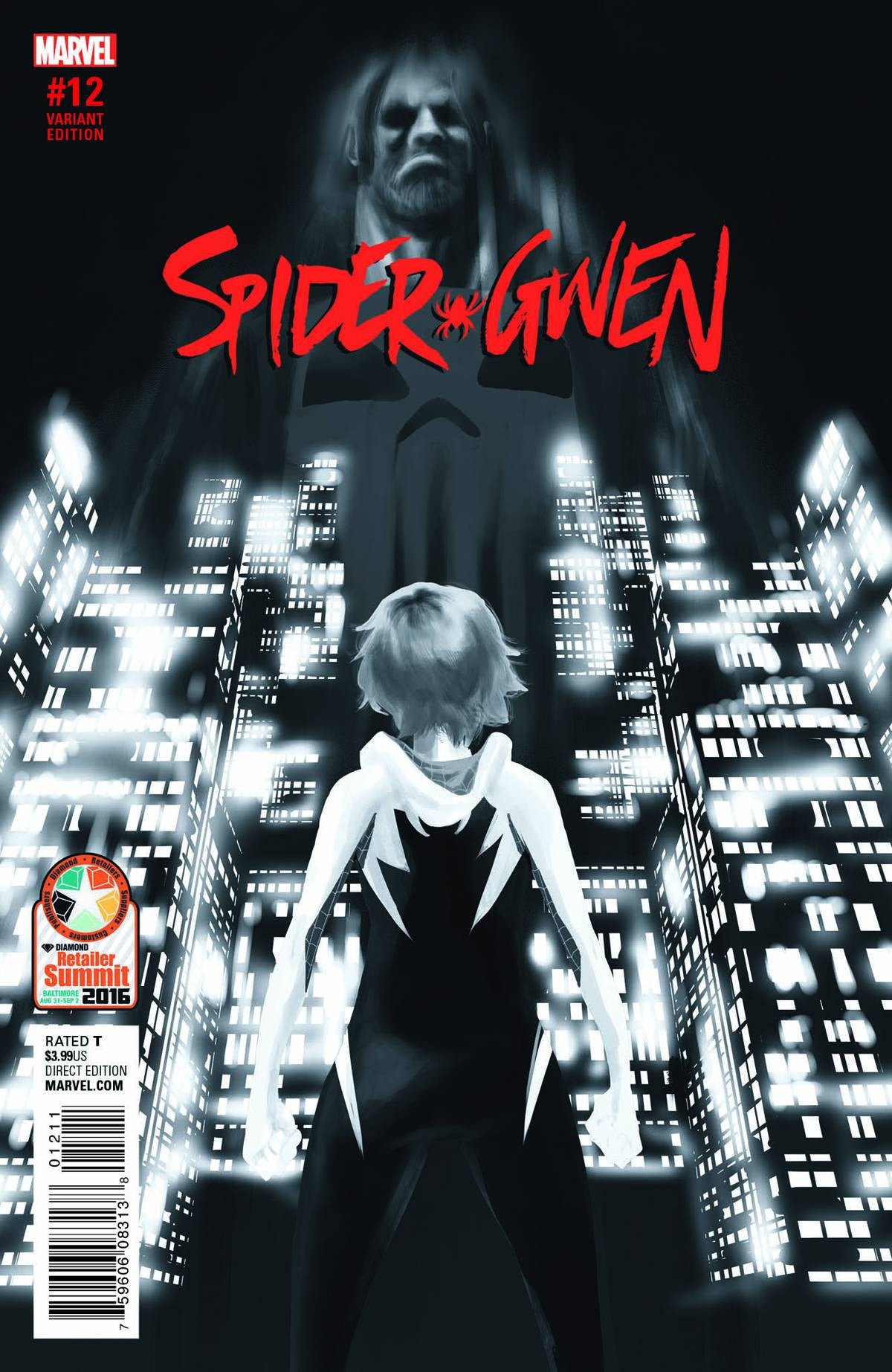 RETAILER SUMMIT 2016 SPIDER-GWEN #12 RODRIGUEZ B&W PX VAR COVER
