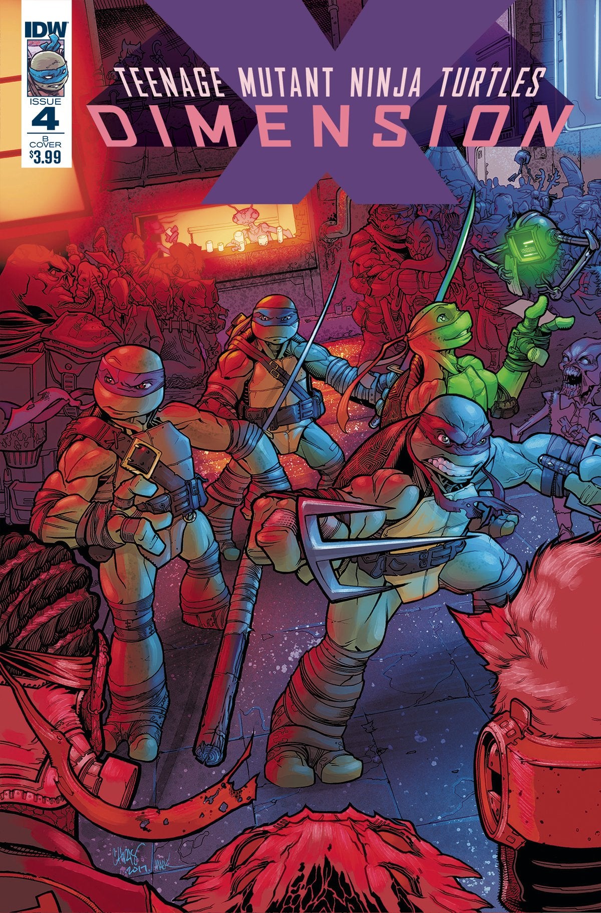 TMNT DIMENSION X #4 CVR B JOHNSON COVER