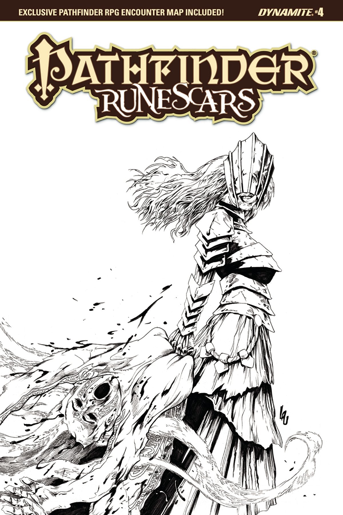 PATHFINDER RUNESCARS #4 CVR D 10 COPY LAU B&W INCV COVER