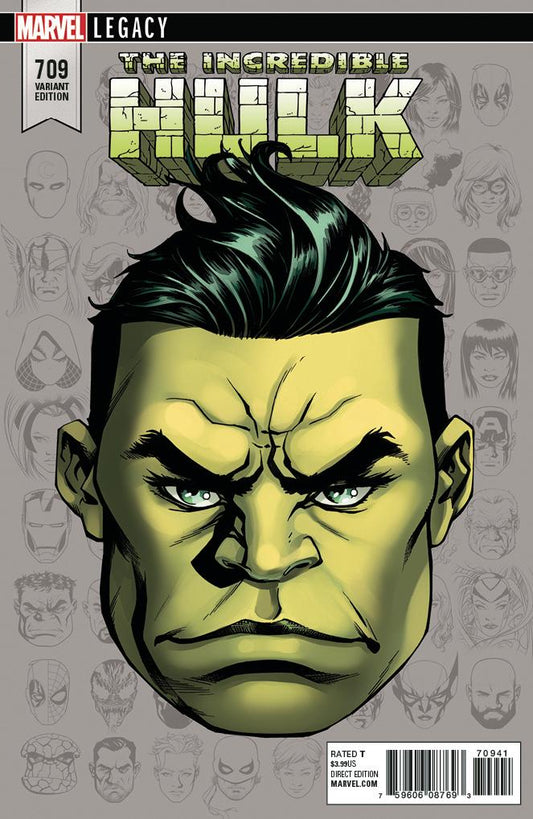 INCREDIBLE HULK #709 MCKONE LEGACY HEADSHOT VAR LEG COVER