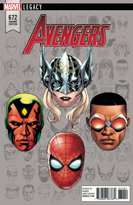 AVENGERS #672 MCKONE LEGACY HEADSHOT VAR LEG COVER