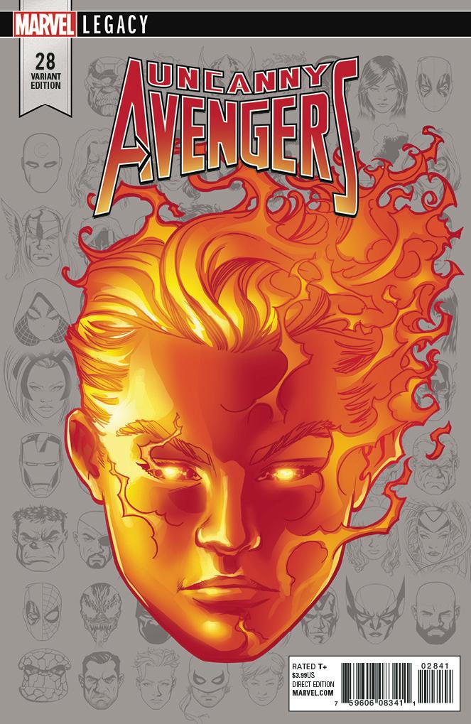 UNCANNY AVENGERS #28 MCKONE LEGACY HEADSHOT VAR LEG COVER