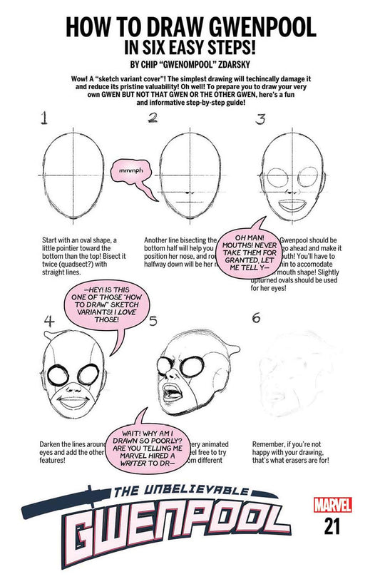 GWENPOOL #21 ZDARSKY HOW TO DRAW VAR LEG COVER