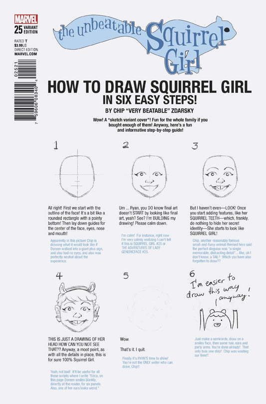 UNBEATABLE SQUIRREL GIRL #25 ZDARSKY HOW TO DRAW VAR COVER