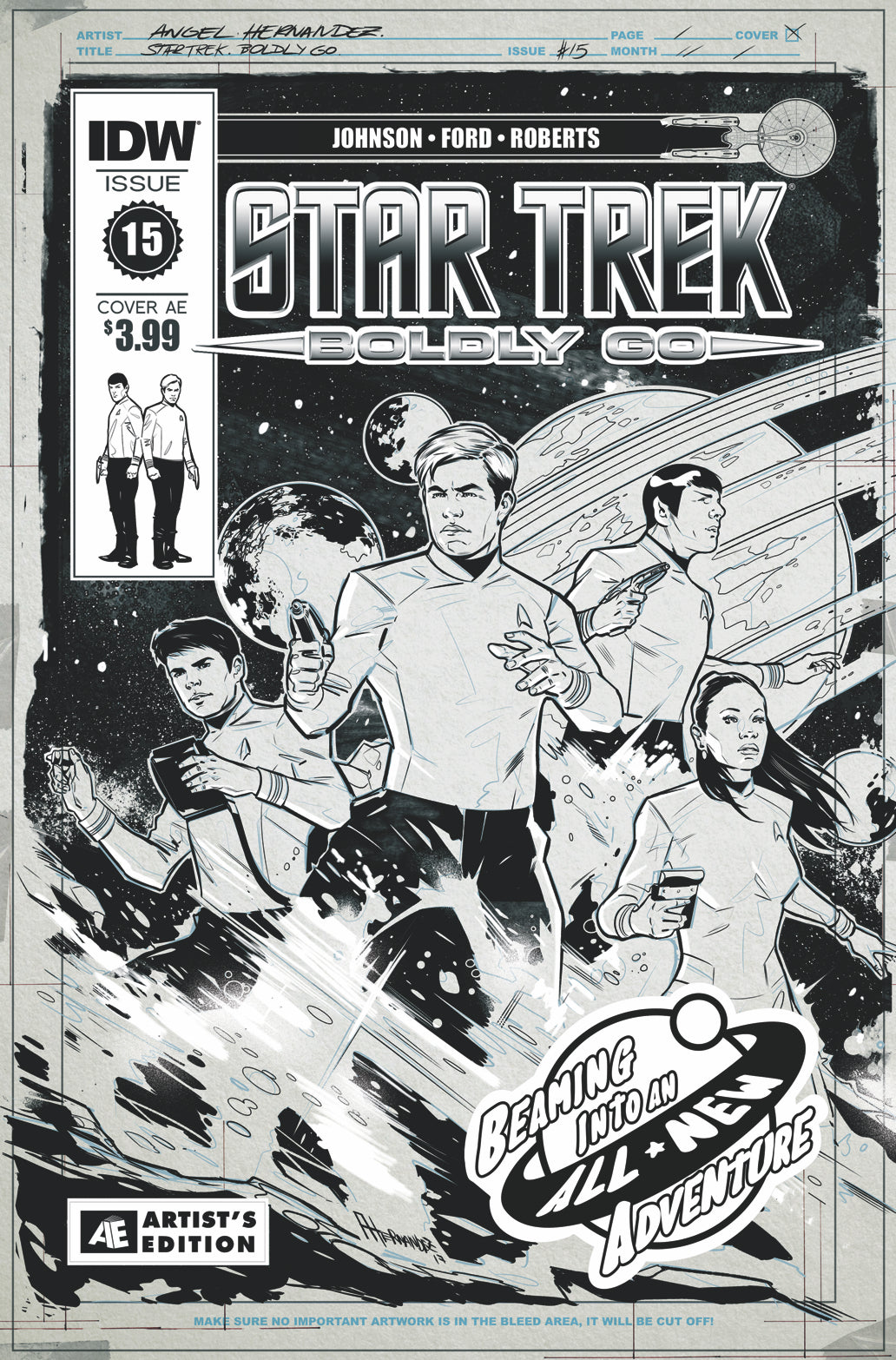 STAR TREK BOLDLY GO #15 CVR B ARTIST ED HERNANDEZ COVER