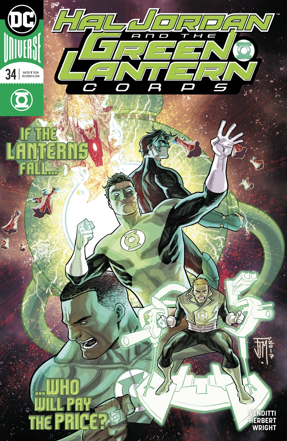 HAL JORDAN AND THE GREEN LANTERN CORPS #34 COVER