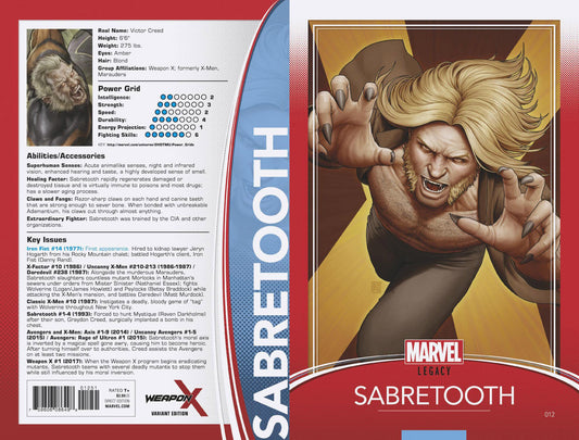 WEAPON X #12 CHRISTOPHER TRADING CARD VAR LEG COVER