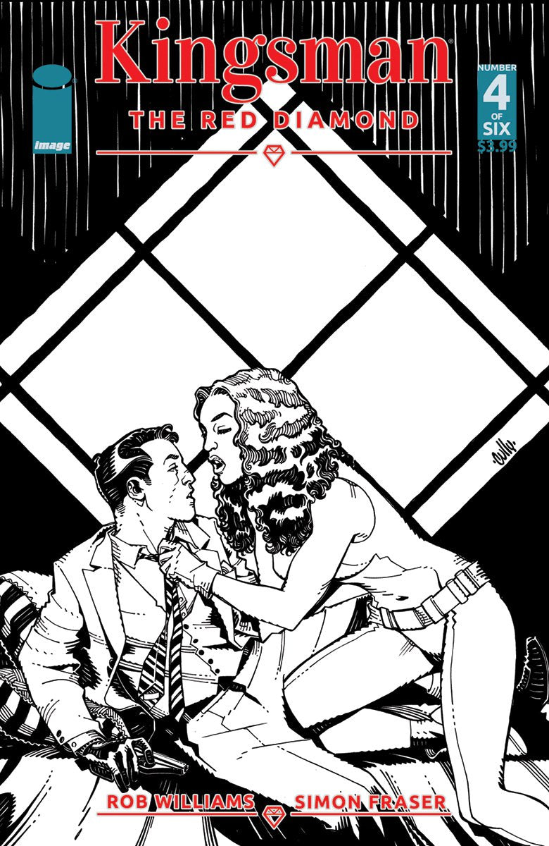 KINGSMAN RED DIAMOND #4 (OF 6) CVR B B&W HAMNER (MR) COVER