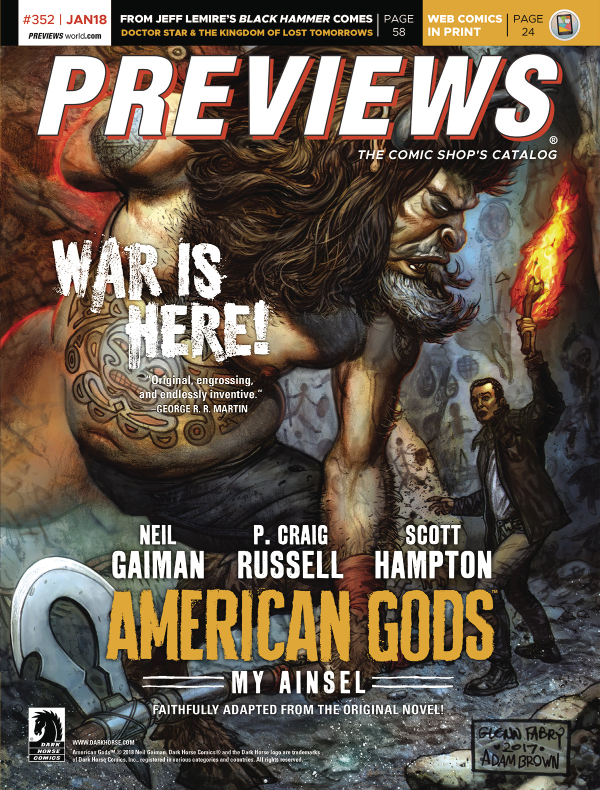 PREVIEWS #352 JANUARY 2018 COVER