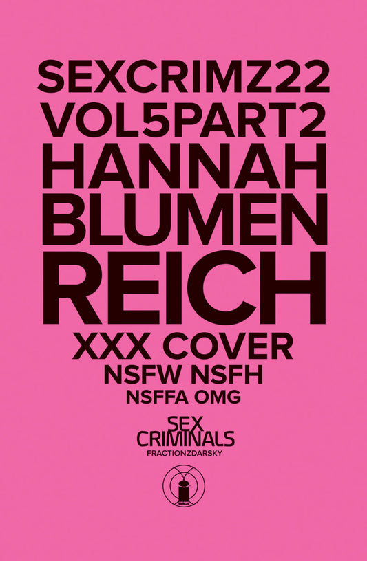 SEX CRIMINALS #22 XXX HANNAH BLUMENREICH VAR (MR) COVER