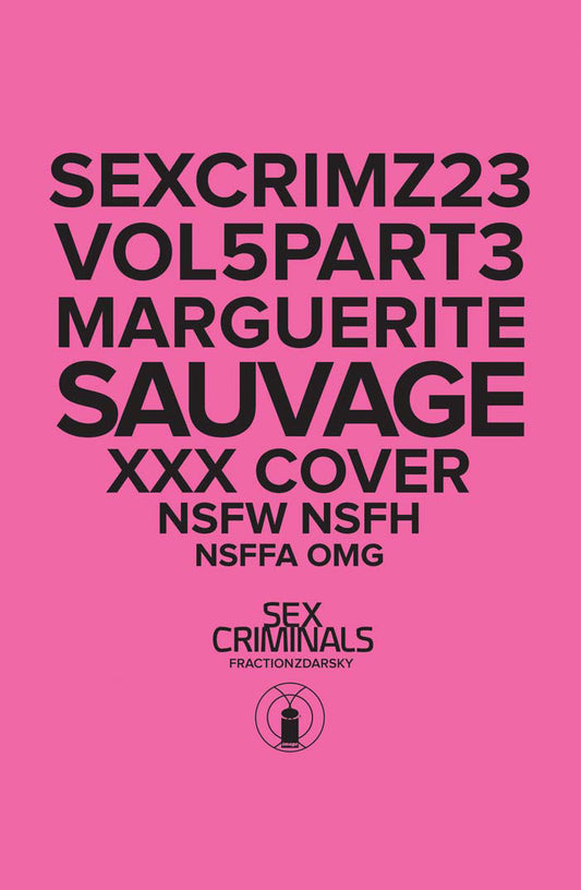 SEX CRIMINALS #23 XXX MARGUERITE SAUVAGE VAR (MR) COVER