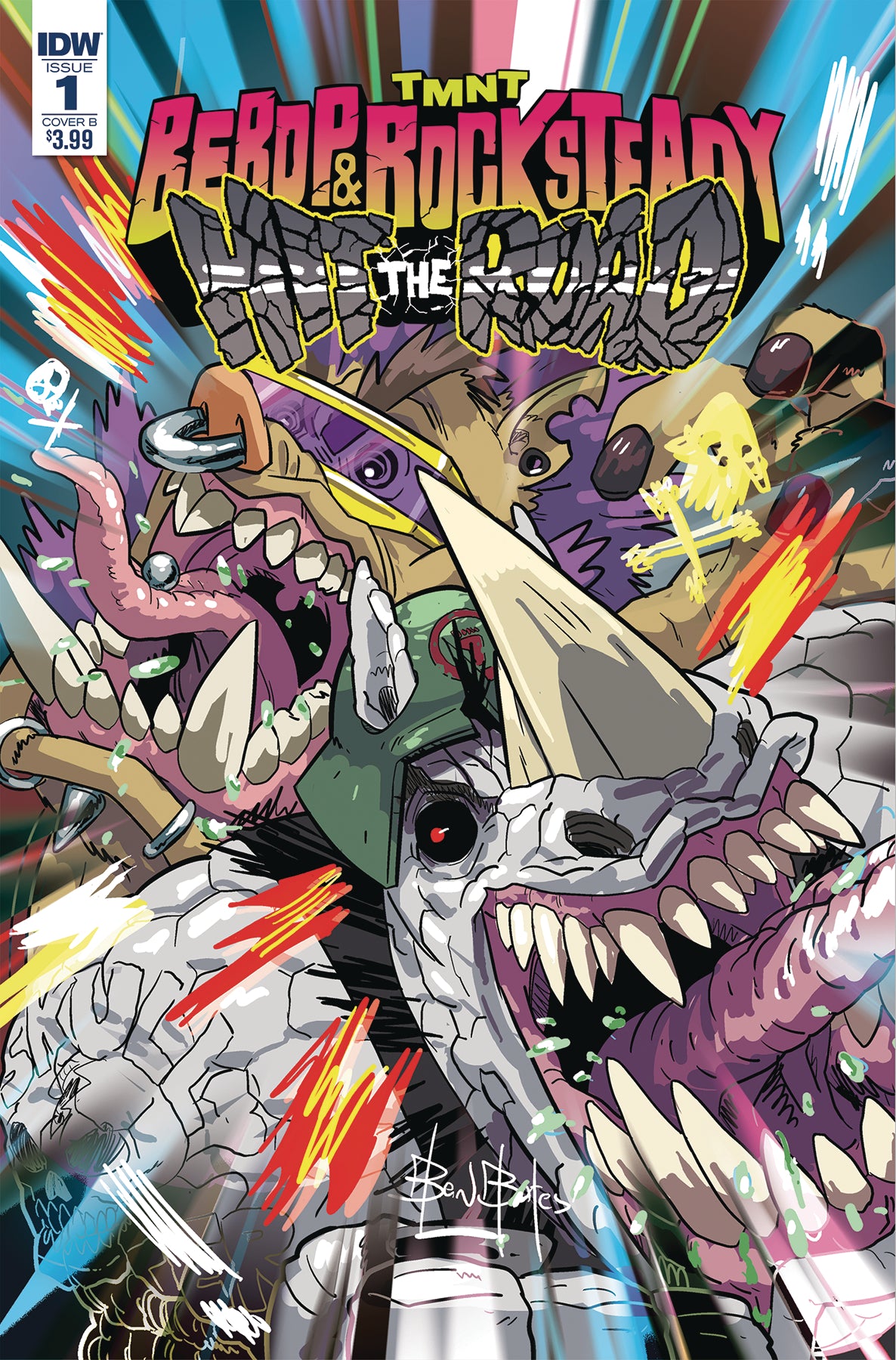 TMNT BEBOP ROCKSTEADY HIT THEROAD #1 (OF 5) CVR B BATES COVER