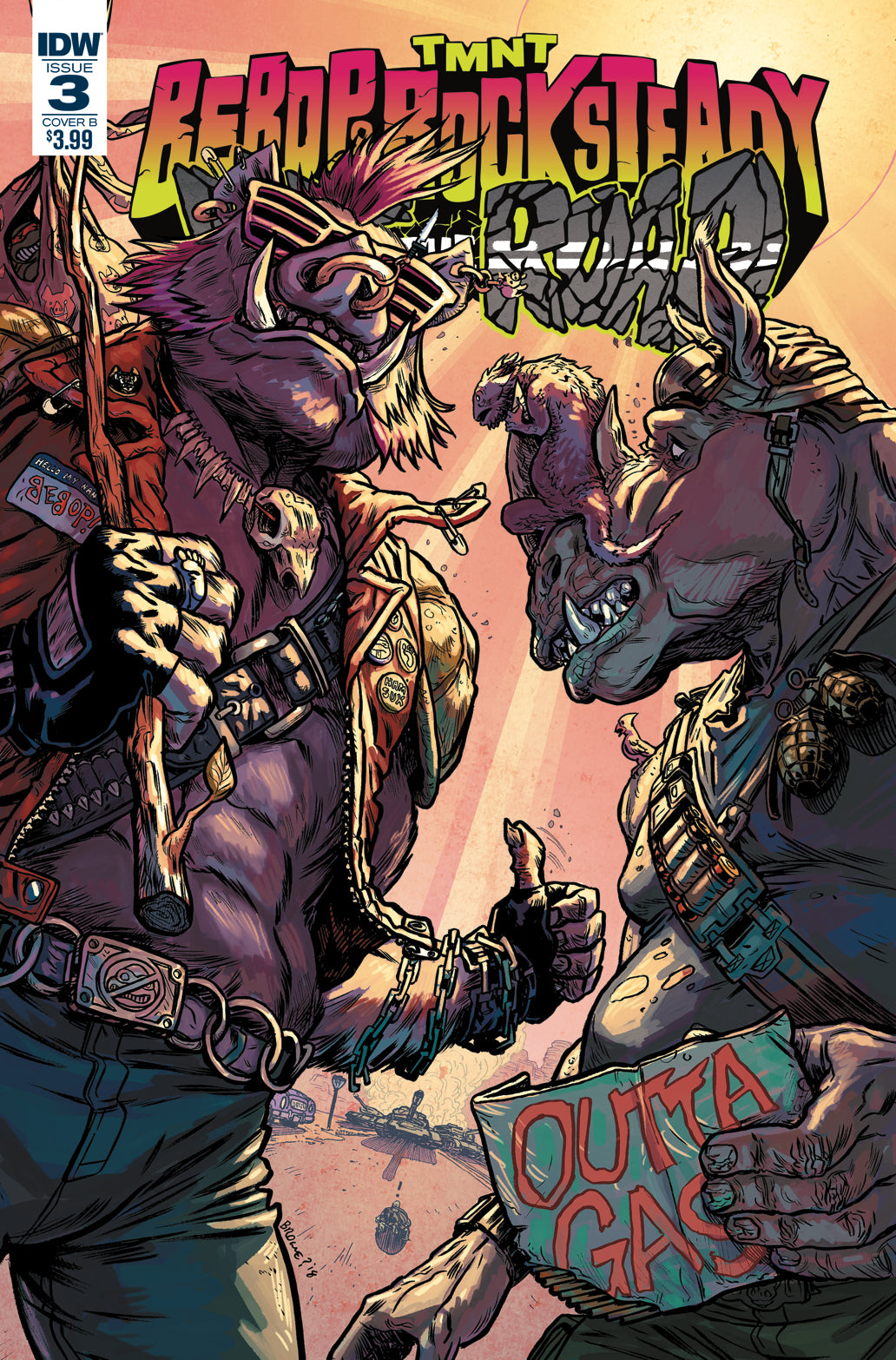 TMNT BEBOP ROCKSTEADY HIT THE ROAD #3 (OF 5) CVR B BROWNE COVER
