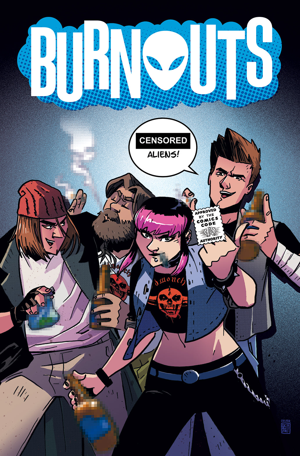 BURNOUTS #1 CVR B CBLDF CHARITY VAR CENSORED (MR) COVER
