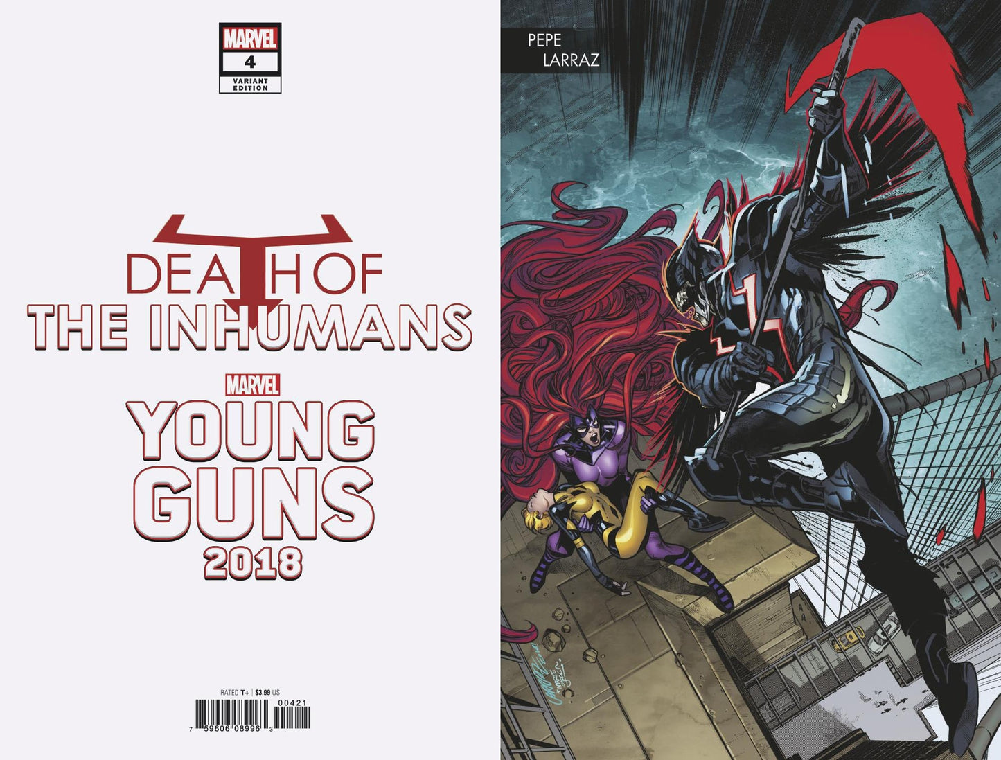 DEATH OF INHUMANS #4 (OF 5) LARRAZ YOUNG GUNS CONNECTING VAR COVER