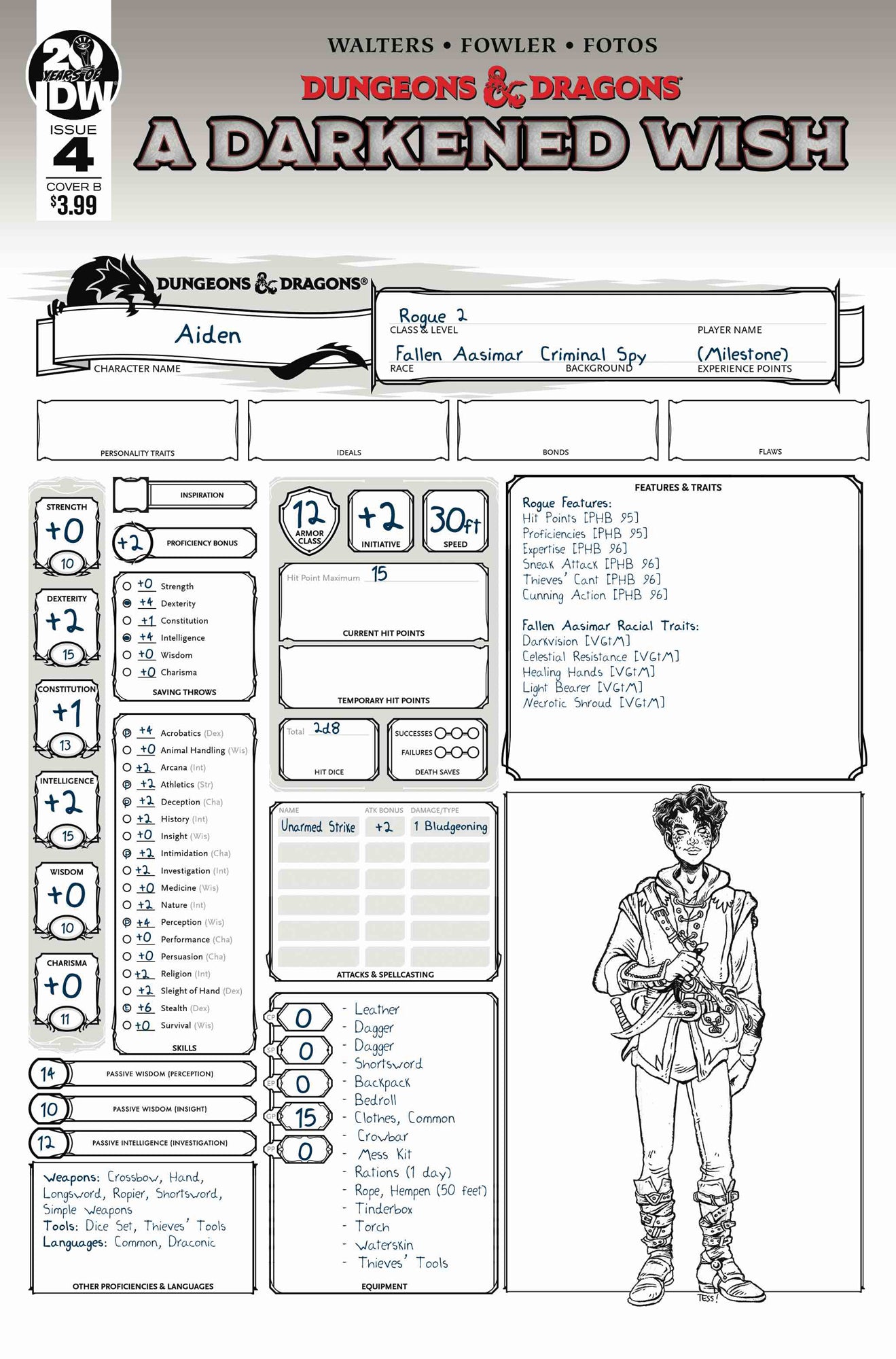 DUNGEONS & DRAGONS A DARKENED WISH #4 (OF 5) CVR B CHARACTER
