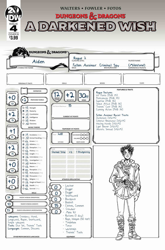 DUNGEONS & DRAGONS A DARKENED WISH #4 (OF 5) CVR B CHARACTER