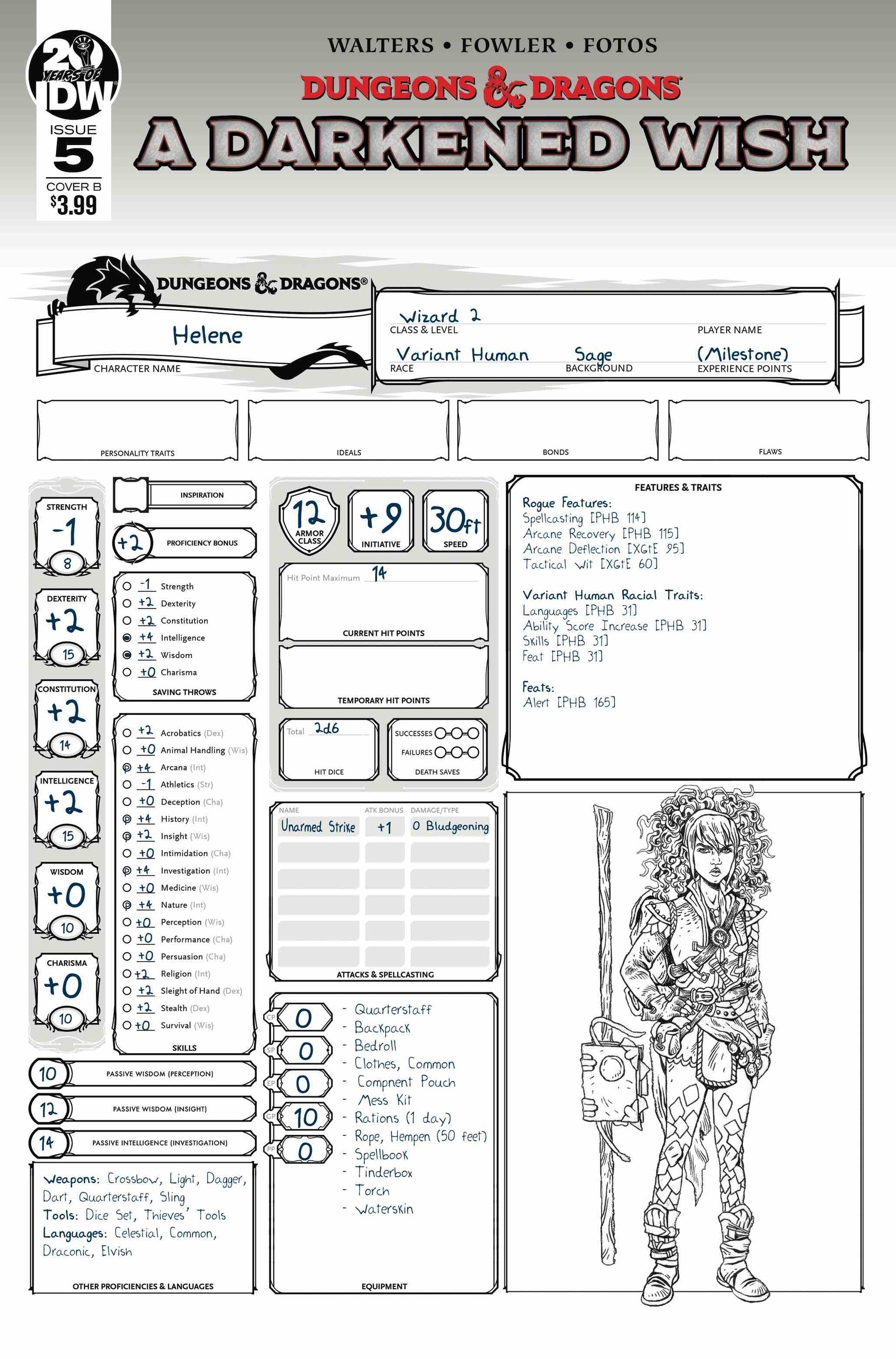 DUNGEONS & DRAGONS A DARKENED WISH #5 (OF 5) CVR B CHARACTER