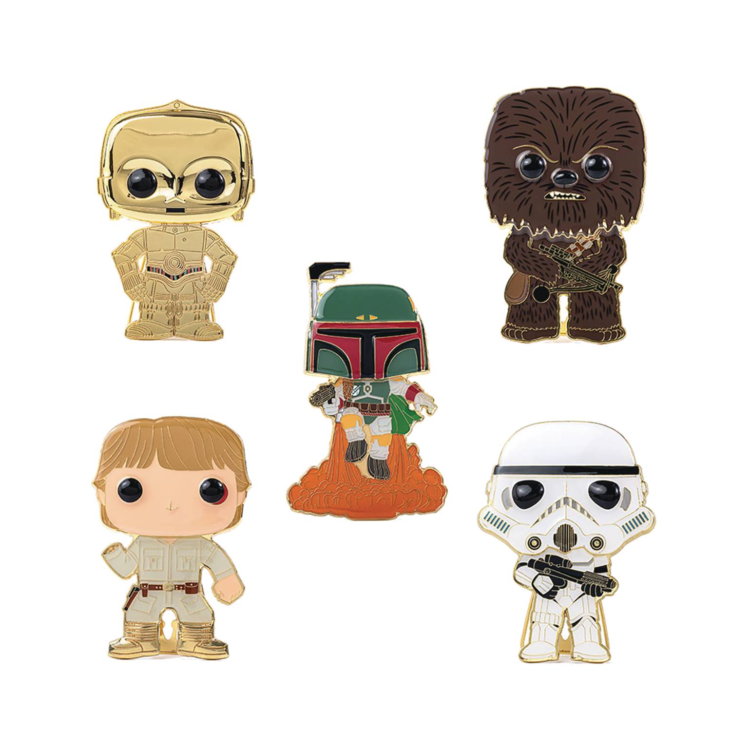 POP STAR WARS LARGE ENAMEL PIN  ASST