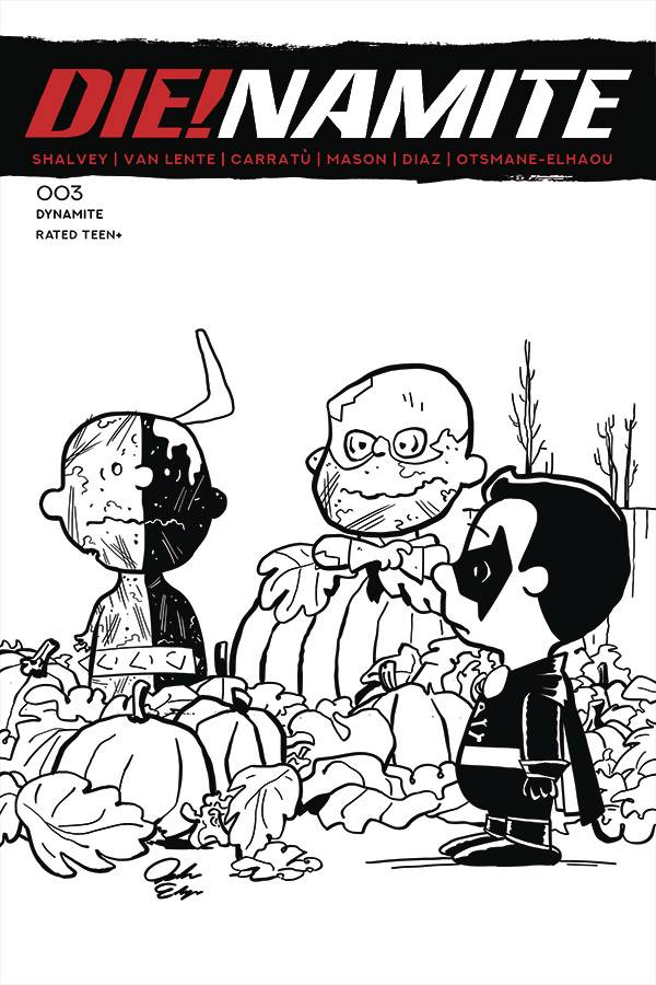DIE!NAMITE #3 7 COPY PEANUTS HOMAGE LINE ART FOC INCV