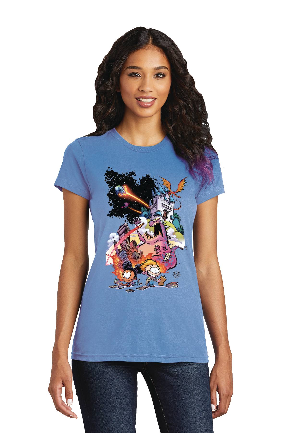 FCBD 2021 COMM ARTIST YOUNG WOMEN BLUE T/S XL