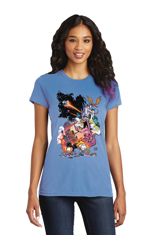 FCBD 2021 COMM ARTIST YOUNG WOMEN BLUE T/S XL