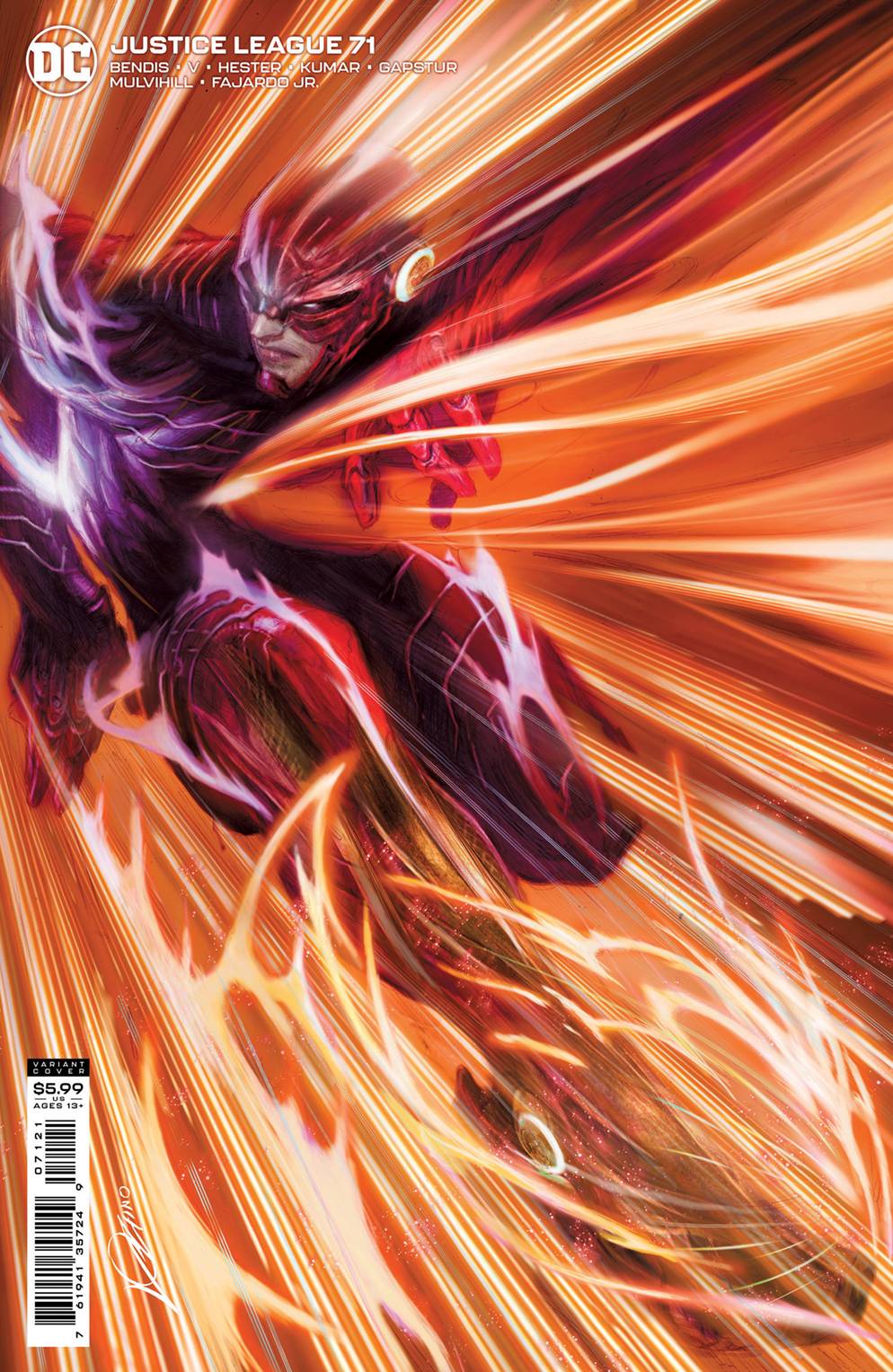 JUSTICE LEAGUE #71 CVR B LOZANO CARD STOCK VAR