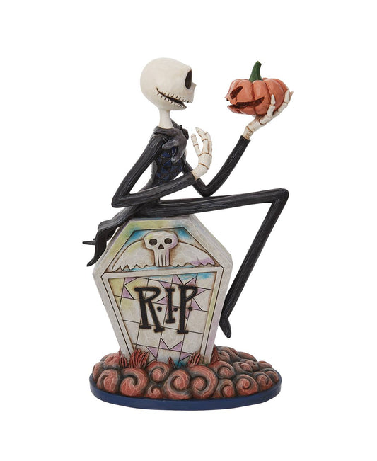 DISNEY TRADITIONS NBX JACK ON GRAVESTONE 8.75IN FIGURE