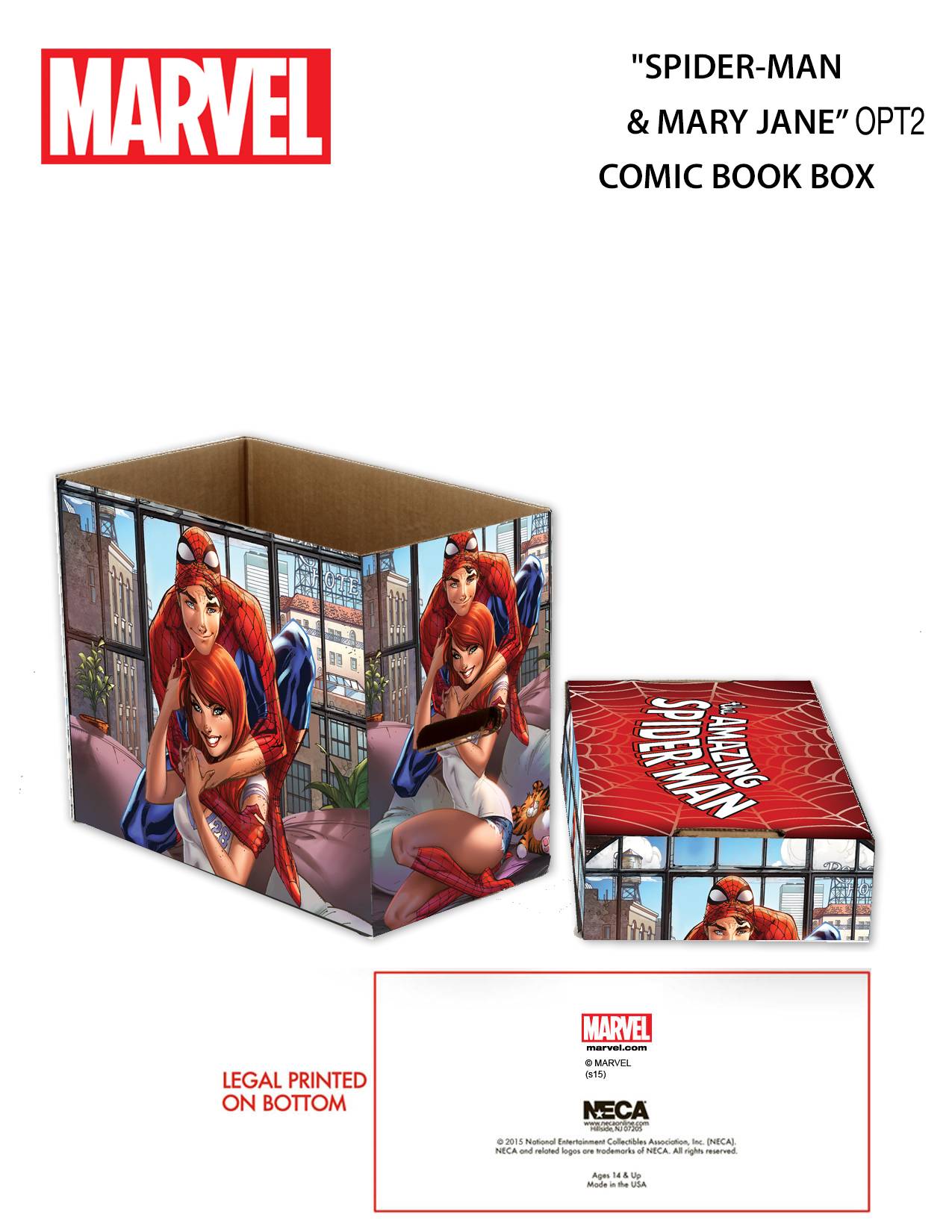 MARVEL SPIDER-MAN & MJ SHORT COMIC STORAGE BOX