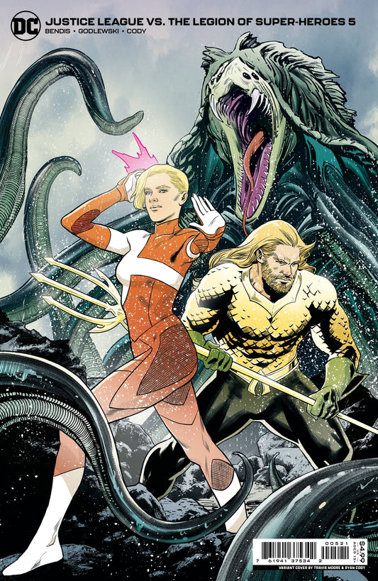 JUSTICE LEAGUE VS LEGION OF SUPERHEROES #5 CVR B MOORE CARD STOCK VAR