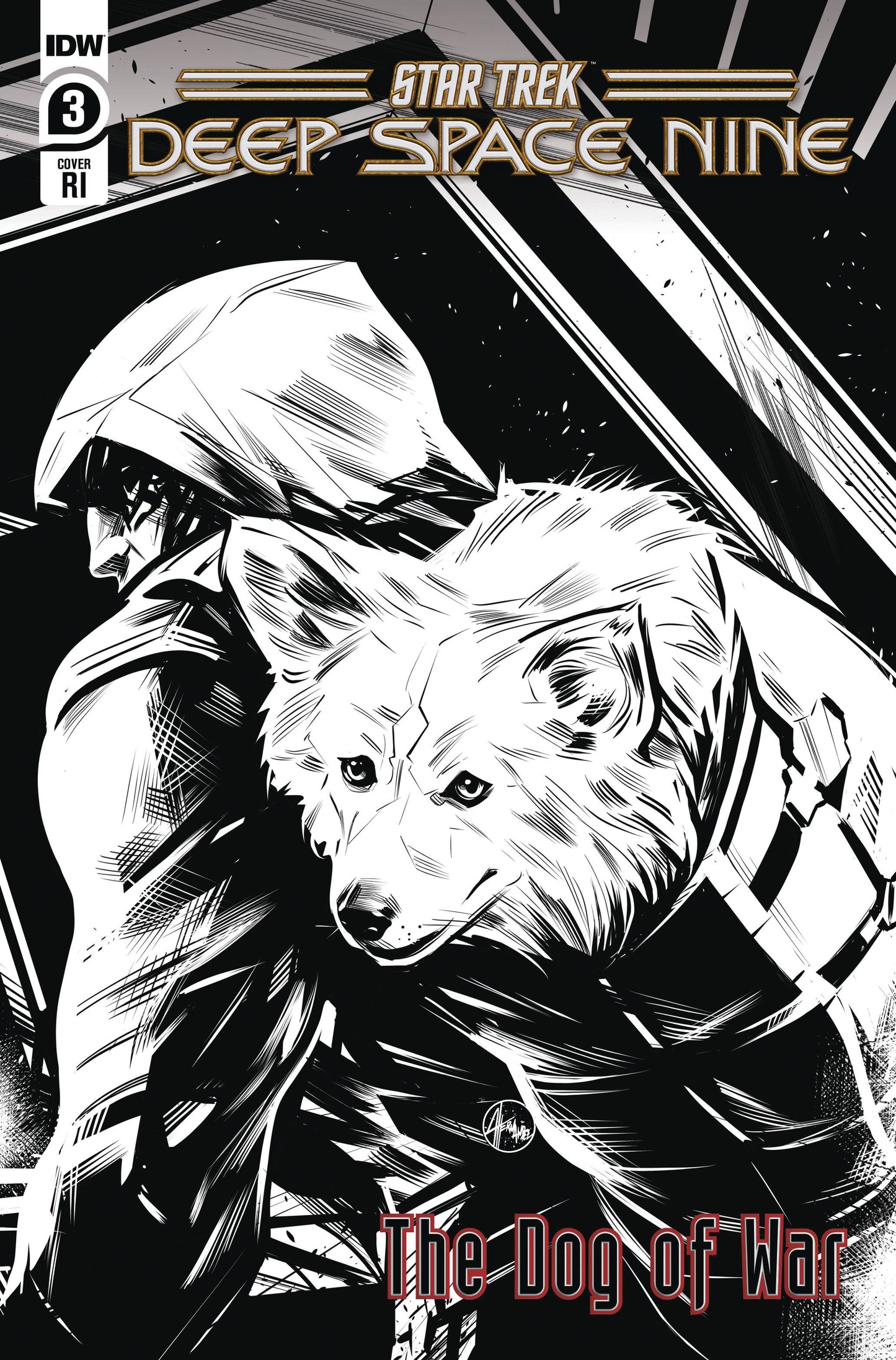STAR TREK DS9 DOG OF WAR #3 CVR D 10 COPY INCV B&W