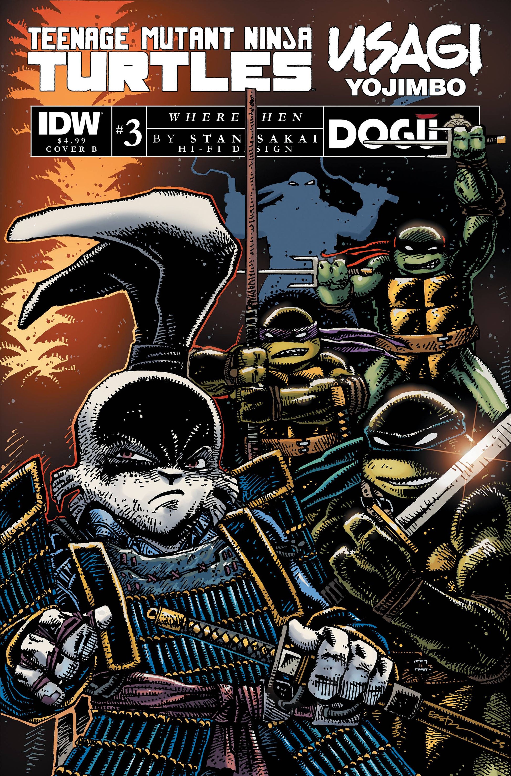 TMNT USAGI YOJIMBO WHEREWHEN #3 CVR B EASTMAN