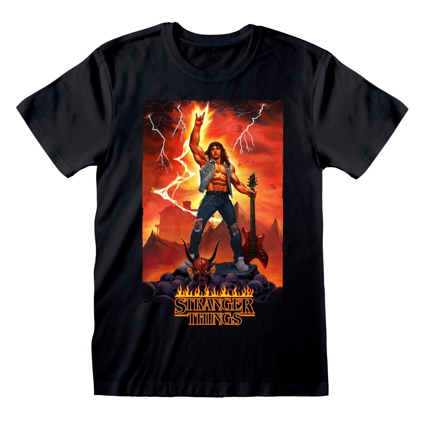 STRANGER THINGS: EDDIE ROCKS T/S LG