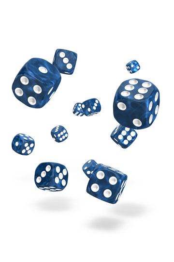 Oakie Doakie Dice D6 Dice 12 mm Marble - Blue (36)