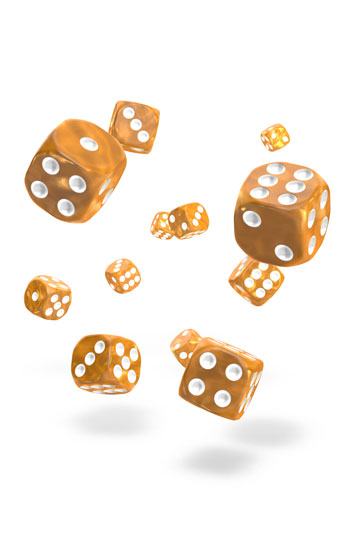 Oakie Doakie Dice D6 Dice 12 mm Marble - Orange (36)