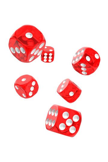 Oakie Doakie Dice D6 Dice 16 mm Translucent - Red (12)