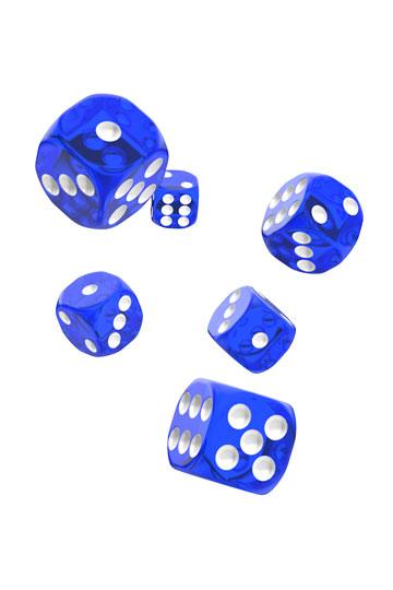Oakie Doakie Dice D6 Dice 16 mm Translucent - Blue (12)