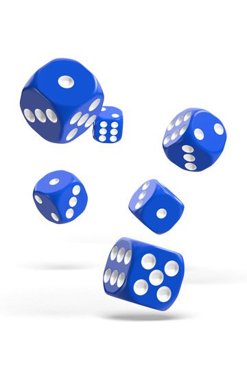 Oakie Doakie Dice D6 Dice 16 mm Solid - Blue (12)