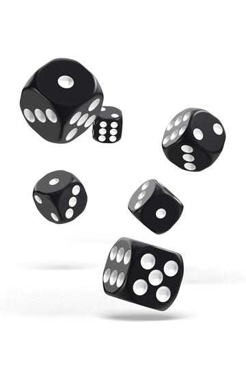 Oakie Doakie Dice D6 Dice 16 mm Solid - Black (12)