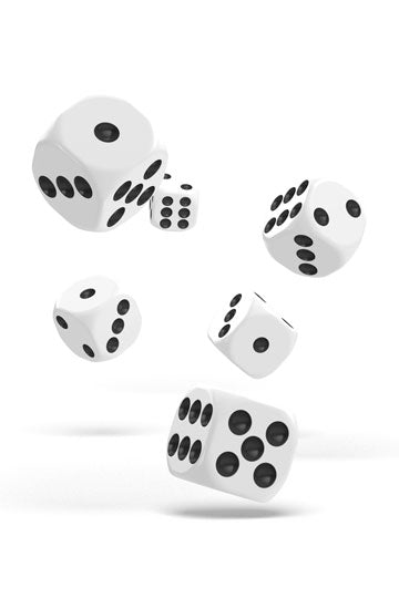 Oakie Doakie Dice D6 Dice 16 mm Solid - White (12)