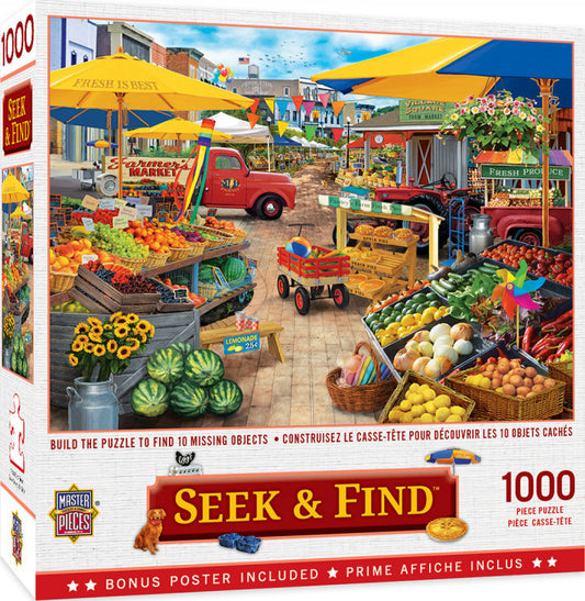 Masterpieces Puzzle Seek & Find Market Square Puzzle 1000 pieces