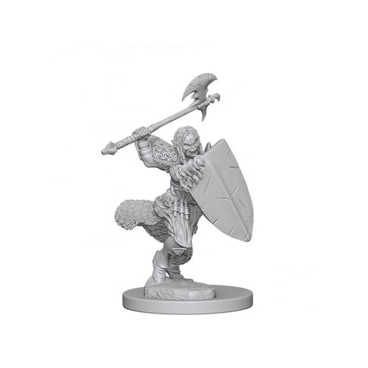Half-Orc Female Barbarian : Pathfinder Deep Cuts Unpainted Miniatures